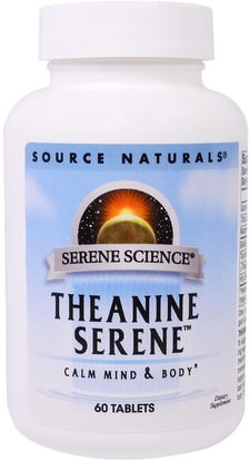 Source Naturals, Theanine Serene, 60 Tablets ,المكملات الغذائية، ل الثيانين، ل-الثيانين