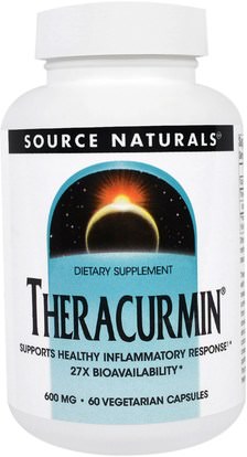 Source Naturals, Theracurmin, 600 mg, 60 Veggie Caps ,المكملات الغذائية، مضادات الأكسدة، الكركمين