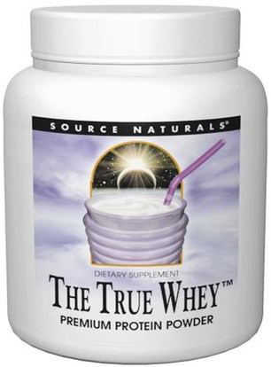 Source Naturals, True Whey, Premium Protein Powder, 16 oz (453.59 g) ,المكملات الغذائية، بروتين مصل اللبن