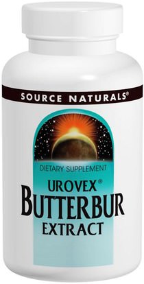 Source Naturals, Urovex Butterbur Extract, 60 Softgels ,والصحة، والحساسية، والزبدة، والصداع
