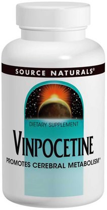 Source Naturals, Vinpocetine, 10 mg, 120 Tablets ,الصحة، اضطراب نقص الانتباه، إضافة، أدهد، الدماغ، فينبوسيتين، الأعشاب، نكة