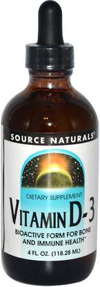 Source Naturals, Vitamin D-3, 4 fl oz (118.28 ml) ,الفيتامينات، فيتامين d3