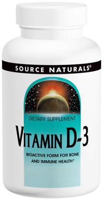 Source Naturals, Vitamin D-3, 5,000 IU, 120 Capsules ,الفيتامينات، فيتامين d3