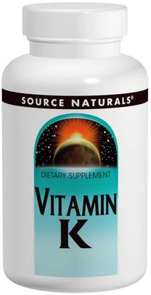 Source Naturals, Vitamin K, 500 mcg, 200 Tablets ,الفيتامينات، فيتامين k