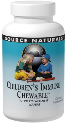 Source Naturals, Wellness, Childrens Immune Chewable, Delicious Berry Flavor, 30 Wafers ,والصحة، والانفلونزا الباردة والفيروسية، ونظام المناعة، ومنتجات صيغة العافية