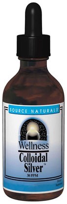 Source Naturals, Wellness, Colloidal Silver, 30 PPM, 8 fl oz (236.56 ml) ,والمكملات الغذائية، والمعادن، والمعادن السائلة، والصحة، والانفلونزا الباردة والفيروسية، ومنتجات صيغة العافية