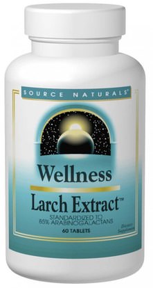 Source Naturals, Wellness, Larch Extract, 60 Tablets ,والصحة، والانفلونزا الباردة والفيروسية، لاريكس (مستخلص شجرة الأرزة)، منتجات صيغة العافية