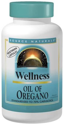 Source Naturals, Wellness, Oil of Oregano, 60 Capsules ,المكملات الغذائية، زيت الزعتر، الانفلونزا الباردة والفيروسية، منتجات صيغة العافية