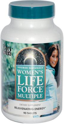 Source Naturals, Womens Life Force Multiple, 90 Tablets ,الفيتامينات، النساء الفيتامينات المتعددة، قوة الحياة