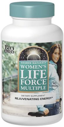 Source Naturals, Womens Life Force Multiple, No Iron, 90 Tablets ,الصحة، المرأة، قوة الحياة