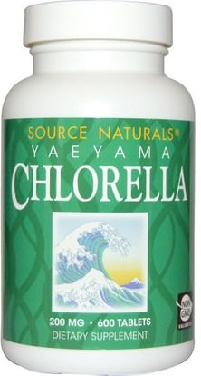Source Naturals, Yaeyama Chlorella, 200 mg, 600 Tablets ,والمكملات الغذائية، سوبرفوودس، كلوريلا ياياما