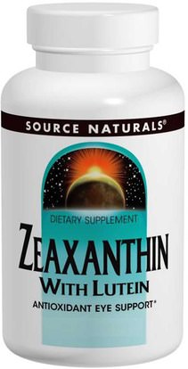 Source Naturals, Zeaxanthin with Lutein, 10 mg, 60 Capsules ,المكملات الغذائية، الكاروتينات، زياكسانثين