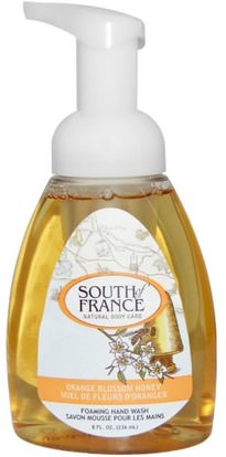 South of France, Foaming Hand Wash, Orange Blossom Honey, 8 fl oz (236 ml) ,حمام، الجمال، الصابون، رغوة الصابون