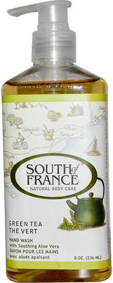 South of France, Green Tea, Hand Wash with Soothing Aloe Vera, 8 oz (236 ml) ,حمام، الجمال، الصابون
