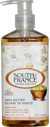South of France, Shea Butter, Hand Wash with Soothing Aloe Vera, 8 oz (236 ml) ,حمام، الجمال، الصابون