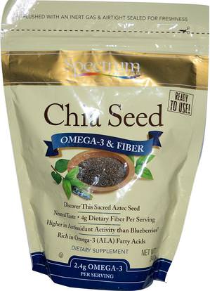 Spectrum Essentials, Chia Seed, Omega-3 & Fiber, 12 oz (340 g) ,المكملات الغذائية، إيفا أوميجا 3 6 9 (إيبا دا)، بذور شيا