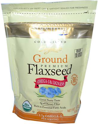 Spectrum Essentials, Organic Ground Premium Flaxseed, 14 oz (396 g) ,المكملات الغذائية، بذور الكتان