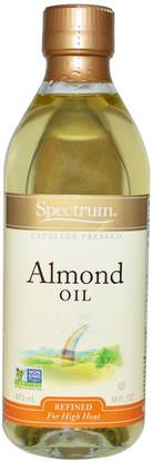 Spectrum Naturals, Almond Oil, Refined, 16 fl oz (473 ml) ,الطعام، زيوت الطبخ خمر و خل، زيت اللوز