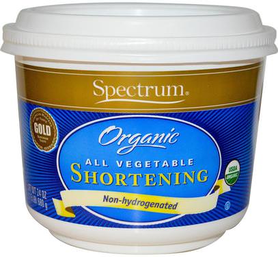 Spectrum Naturals, Organic All Vegetable Shortening, 24 oz (680 g) ,الغذاء، الخبز المساعدات، الخضروات تقصير