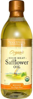 Spectrum Naturals, Organic Safflower Oil, High Heat, 16 fl oz (473 ml) ,المكملات الغذائية، زيت القرطم، زيوت الطبخ النبيذ والخل