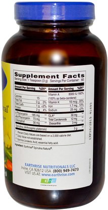Herb-sa Earthrise, Spirulina Natural Powder, 6.4 oz (180 g)