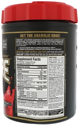 رياضات ALLMAX Nutrition, Aminocore, Instantized BCAAs Intra-Workout Muscle Support, Fruit Punch Blast, 2.57 lbs. (1166 g)