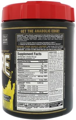رياضات ALLMAX Nutrition, Aminocore, Instantized BCAAs Intra-Workout Muscle Support, Pineapple Mango, 2.57 lbs. (1166 g)