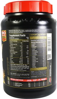 رياضات ALLMAX Nutrition, Isoflex, 100% Ultra-Pure Whey Protein Isolate (WPI Ion-Charged Particle Filtration), Chocolate Peanut Butter, 2 lbs (907 g)