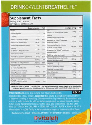والرياضة، والشراب بالكهرباء تجديد، الفيتامينات السائلة Vitalah, Oxylent, Multivitamin Supplement Drink, Variety Pack, 30 Packets, (5.9 g) Each