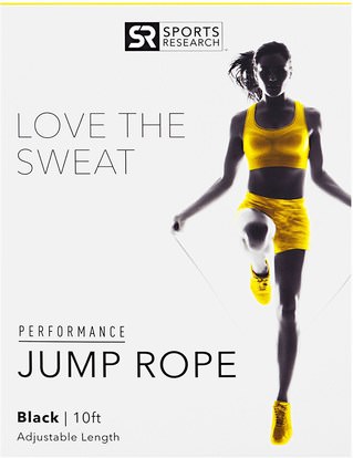 الرياضة، المنزل، تجريب / اللياقة البدنية والعتاد Sports Research, Performance Jump Rope, Black, 1 Jump Rope