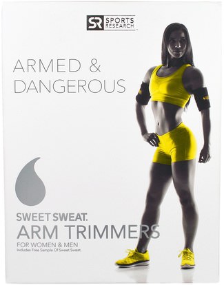 الرياضة، المنزل، تجريب / اللياقة البدنية والعتاد Sports Research, Sweet Sweat Arm Trimmers, Unisex-Regular, Yellow, 1 Pair