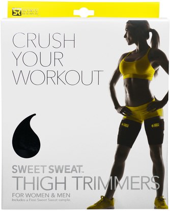 الرياضة، المنزل، تجريب / اللياقة البدنية والعتاد Sports Research, Sweet Sweat Thigh Trimmers, Yellow, 1 Pair