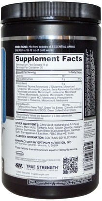 رياضات Optimum Nutrition, Essential Amino Energy, Blue Raspberry, 9.5 oz (270 g)