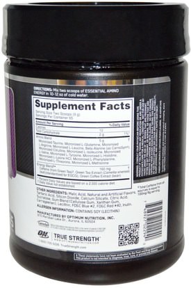رياضات Optimum Nutrition, Essential Amino Energy, Concord Grape, 1.29 Lbs (585 g)