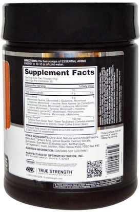 رياضات Optimum Nutrition, Essential Amino Energy, Orange Cooler, 1.29 Lbs (585 g)