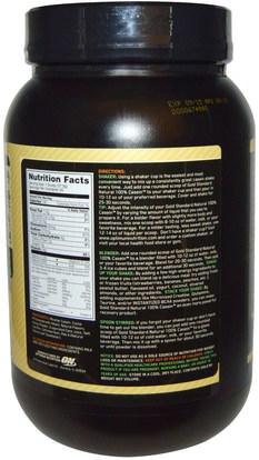 رياضات Optimum Nutrition, Gold Standard, 100% Casein, Natural, Chocolate Crme, 2 lbs (909 g)