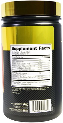 رياضات Optimum Nutrition, Gold Standard, BCAA Train + Recover, Fruit Punch, 9.9 oz (280 g)