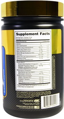 رياضات Optimum Nutrition, Gold Standard, Pre-Workout, Blueberry Lemonade, 1.32 lbs (600 g)