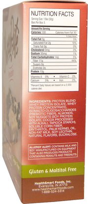 والمنتجات الحساسة للحرارة، والرياضة، والحانات البروتين HealthSmart Foods, Inc., ChocoRite Cookies n Cream Bars, 5 protein bars, 5.6 oz (32 g) Each