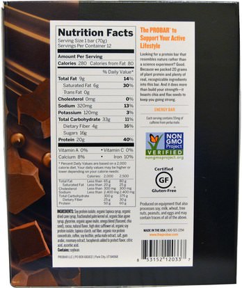 والرياضة، والبروتين أشرطة ProBar, Base, Protein Bar, Coffee Crunch, 12 - 2.46 oz (70 g) Each