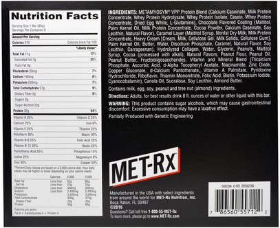 والرياضة، والبروتينات والبروتينات، بروتين الرياضة MET-Rx, Protein Plus Bar, Chocolate Roasted Peanut with Caramel, 9 Bars, 3.0 oz (85 g) Each
