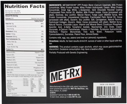 والرياضة، والبروتينات والبروتينات، بروتين الرياضة MET-Rx, Protein Plus, Chocolate Fudge Deluxe, 9 Bars, 3.0 oz (85 g) Each