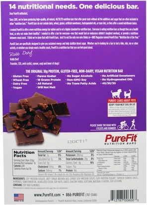 والرياضة، والبروتين أشرطة Pure Fit Bars, Premium Nutrition Bars, Chocolate Brownie, 15 Bars, 2 oz (57 g) Each