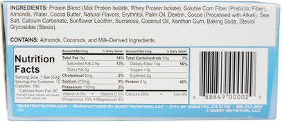 والرياضة، والبروتين أشرطة Quest Nutrition, QuestBar, Protein Bar, Cookies & Cream, 12 Bars, 2.1 (60 g) Each