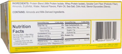 والرياضة، والبروتين أشرطة Quest Nutrition, QuestBar, Protein Bar, Lemon Cream Pie, 12 Bars, 2.1 oz (60 g) Each