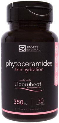 Sports Research, Phytoceramides Skin Hydration, 350 mg, 30 Softgels ,الصحة، المرأة، الجلد
