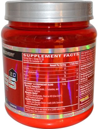 والرياضة، والرياضة، والعضلات BSN, Cellmass 2.0, Concentrated Post Workout Recovery, Grape, 1.06 lbs (485 g)