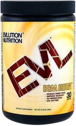 والرياضة، والمكملات الغذائية، بكا (متفرعة سلسلة الأحماض الأمينية) EVLution Nutrition, BCAA Energy, Vanilla Latte, 13.8 oz (390 g)