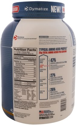 والرياضة، والمكملات الغذائية، بروتين مصل اللبن Dymatize Nutrition, ISO 100 Hydrolyzed, 100% Whey Protein Isolate, Peanut Butter, 48 oz (1.4 kg)