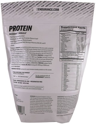 والرياضة، والمكملات الغذائية، بروتين مصل اللبن Xendurance, Protein, Vanilla, 2.17 lbs (960 g)